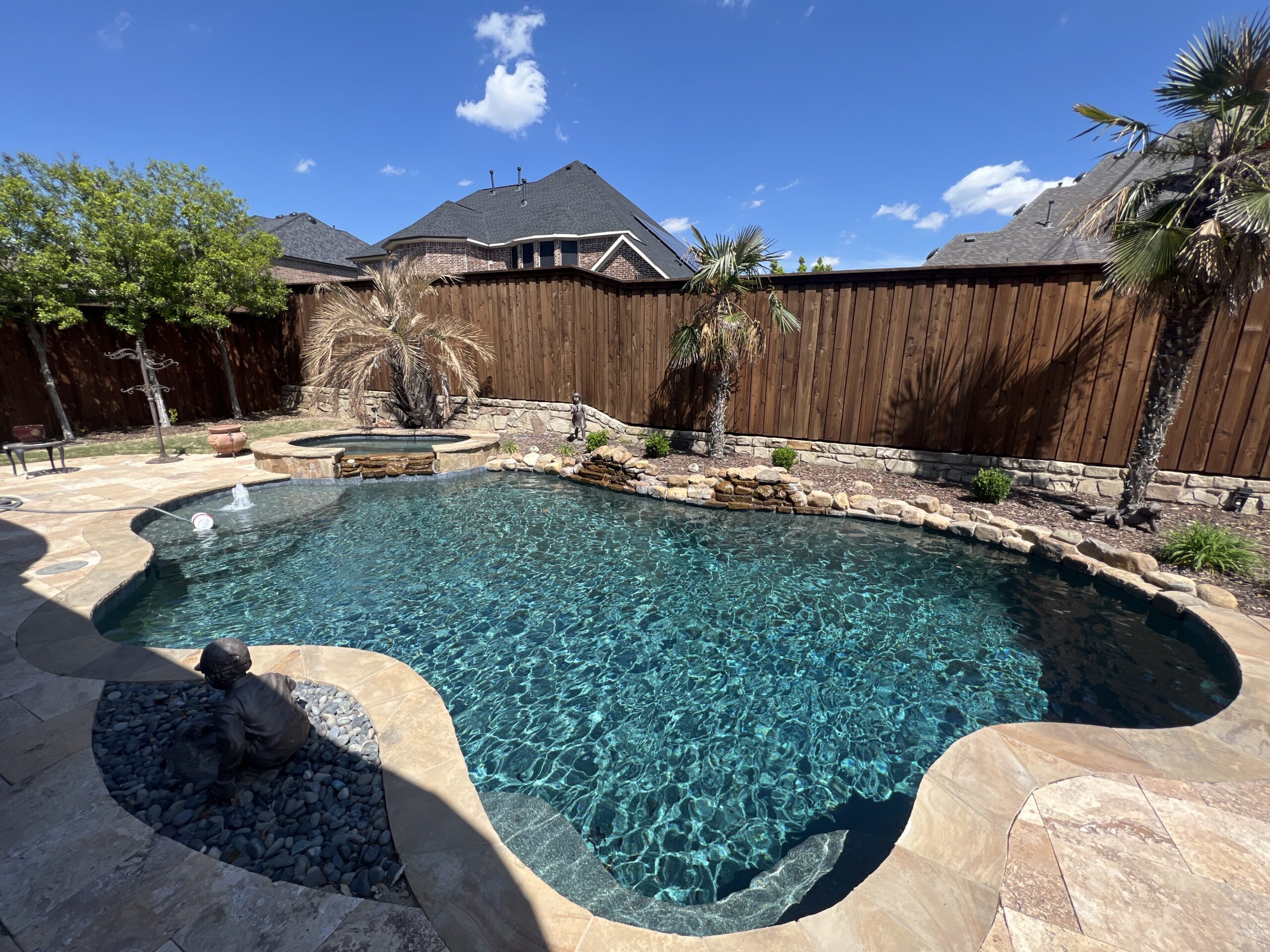 pool with fencing