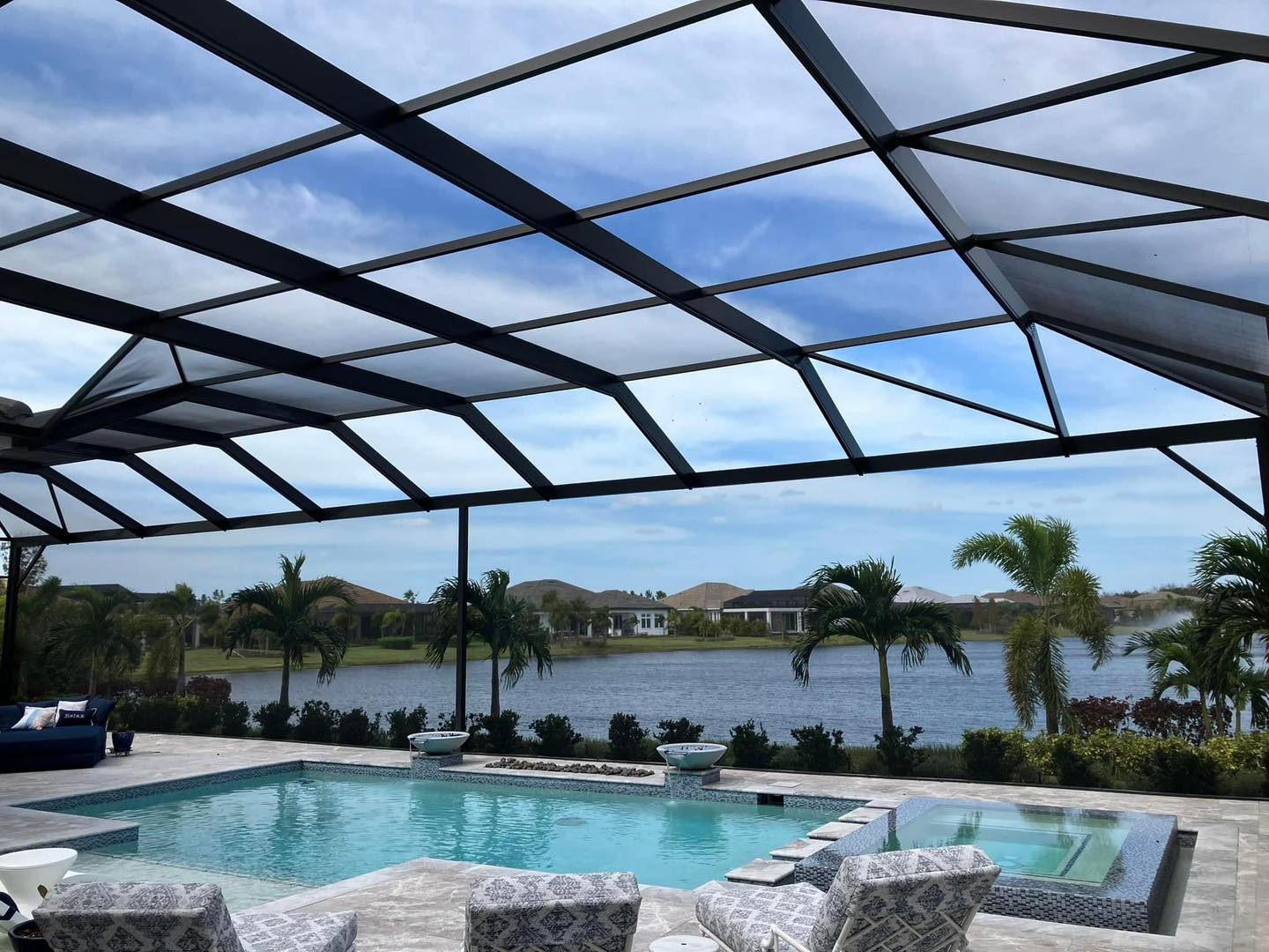 Lanai around a pool in Florida