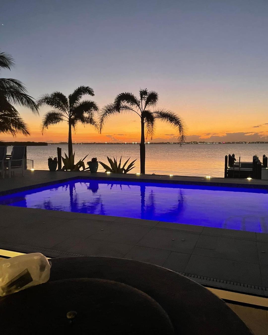 Blue lite pool with ocean views in Flordia